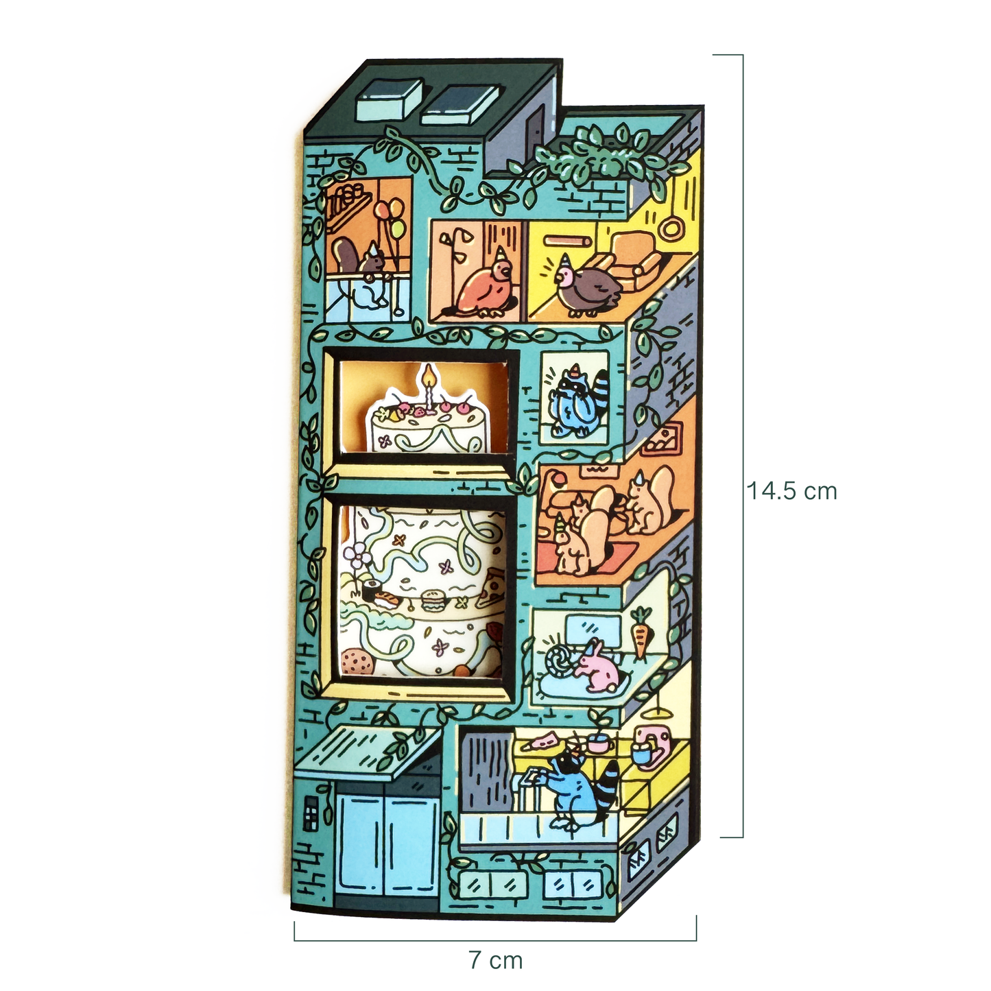 Birthday Apartment - Greeting Card + Free Cake Sticker