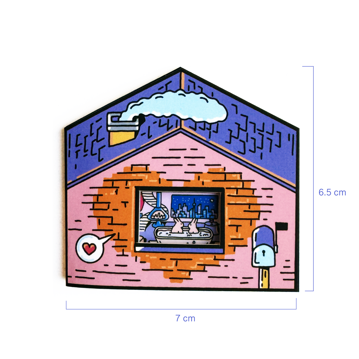 Love House - Greeting Card + Free Removable Sticker