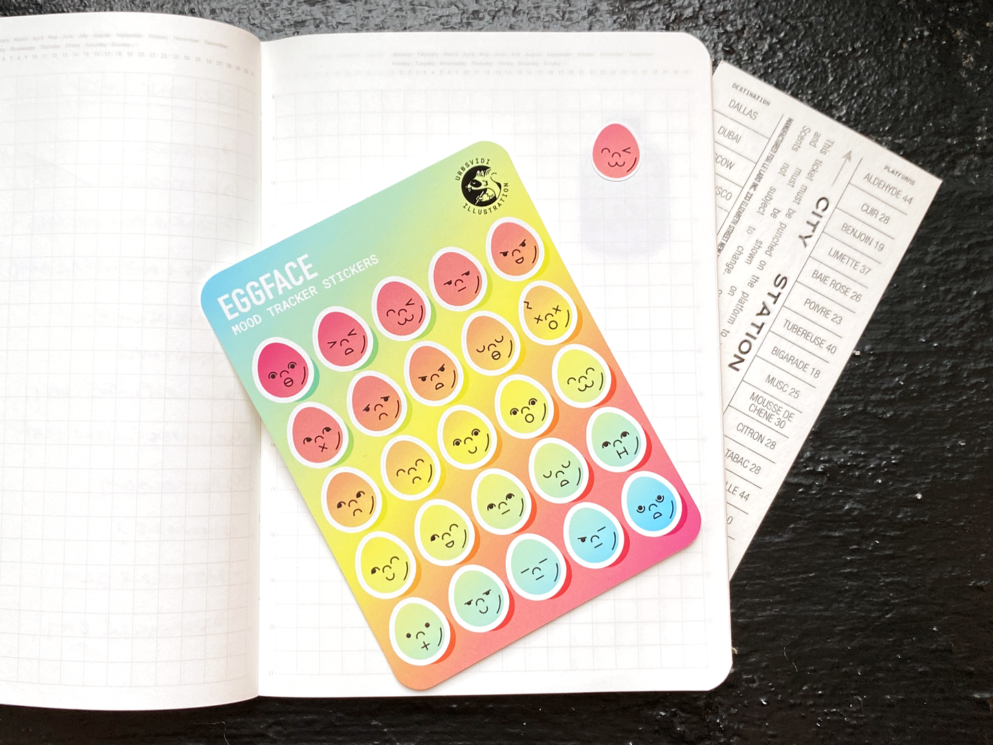 Egg Face Mood Tracker | Sticker Sheet