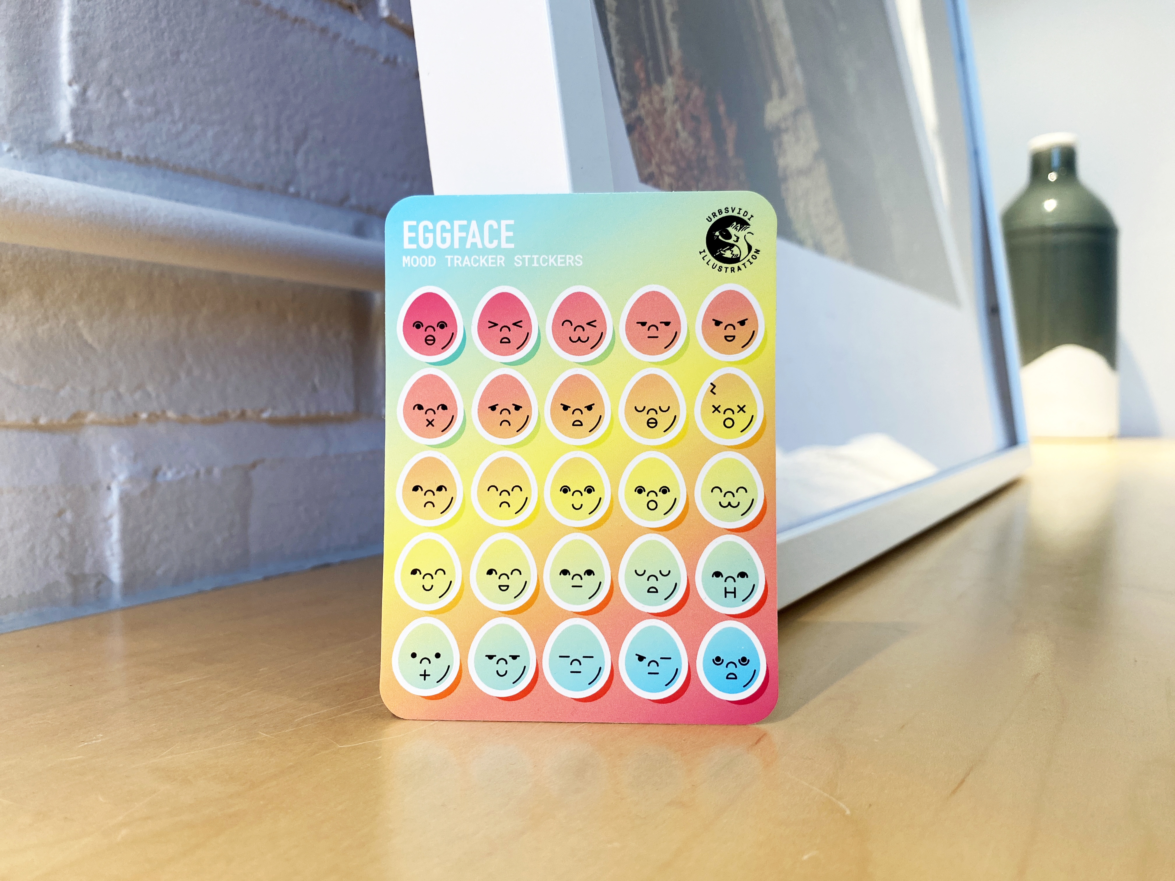 Egg Face Mood Tracker | Sticker Sheet