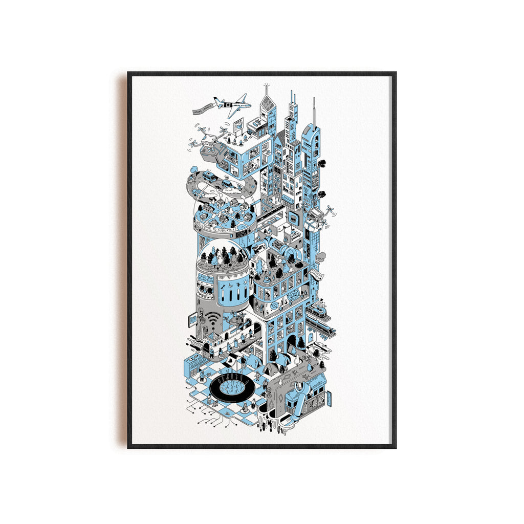 Future Cities | Illustrated Art Print
