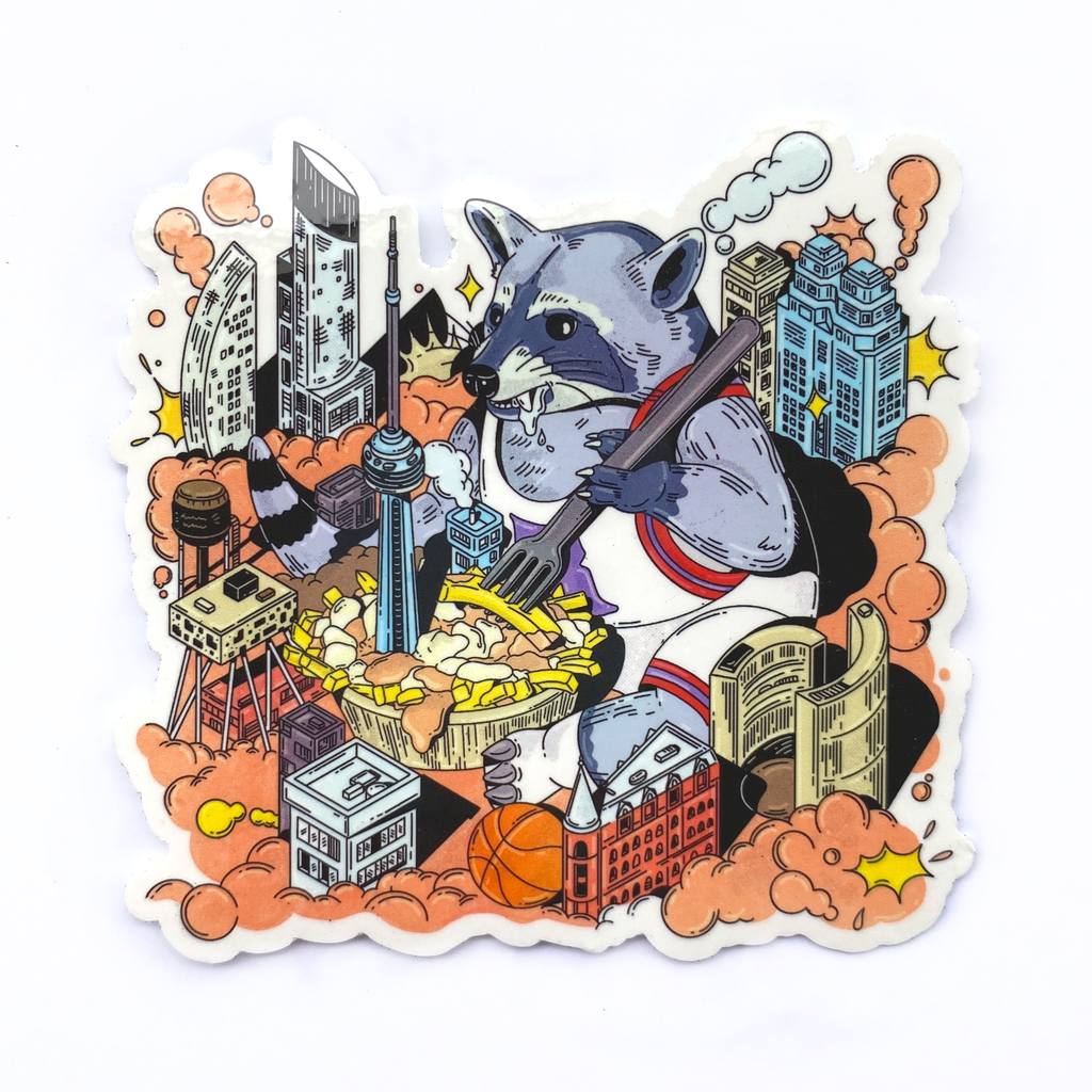 Raccoonzilla | Glossy Vinyl Sticker | Toronto